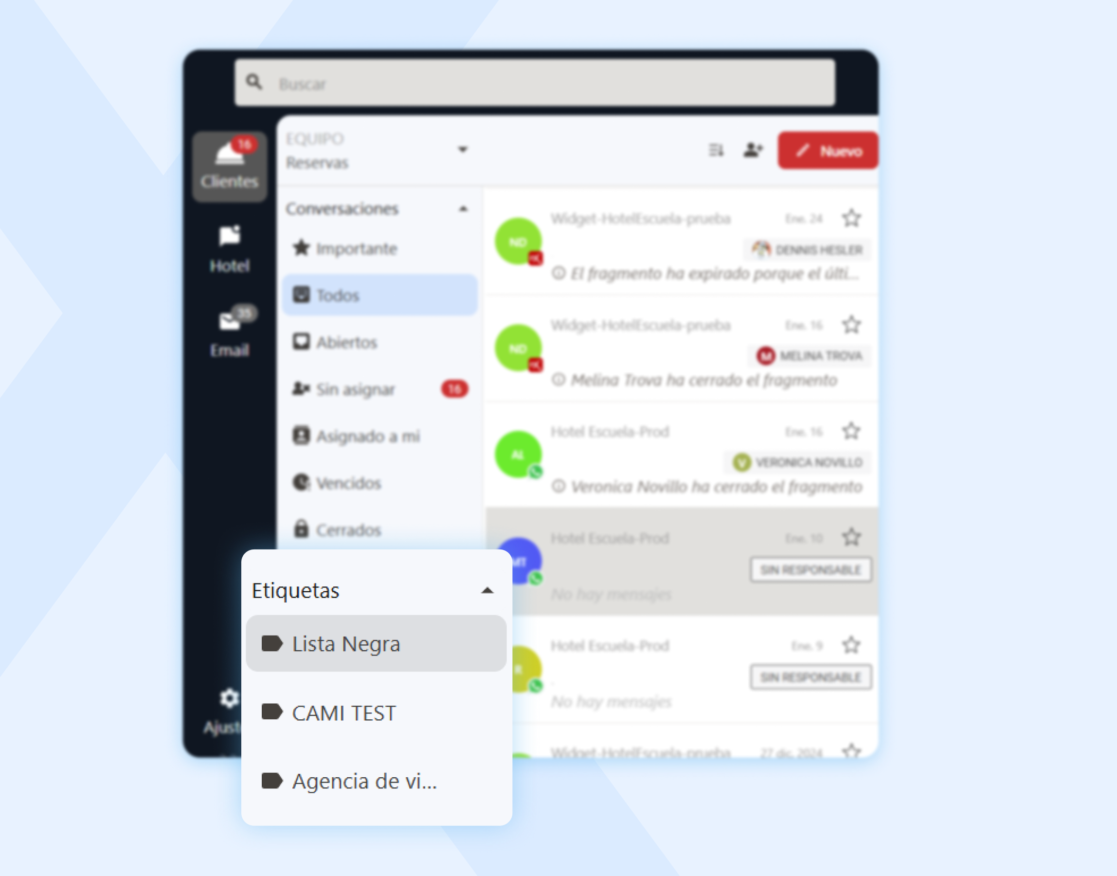 Lista Negra en App Conversaciones