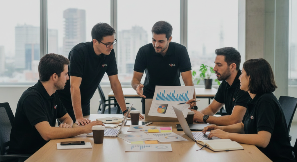 4.Un equipo detrás