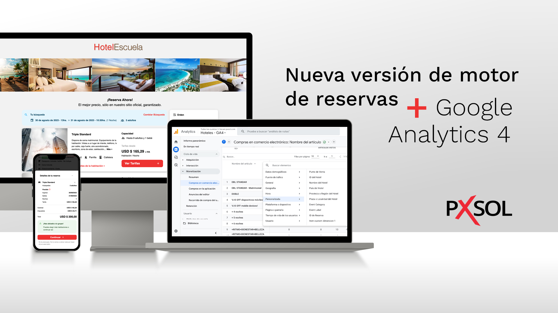 ACTUALIZACIÓN DE SISTEMA: Nuevo motor de reservas para Google Analytics 4